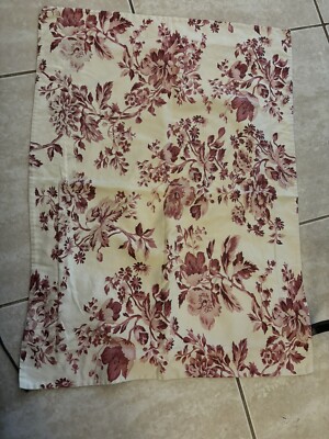 Vintage Pottery Barn Jacobean Baroque Standard Pillow Sham Tan Wine-image