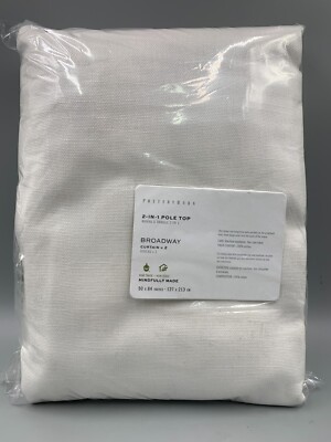 Pottery Barn Broadway Curtains Drapes Panels S/2 Ivory 50 x 84