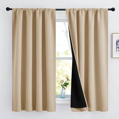 Bedroom Full Blackout Cold Blocking Curtain Panels, Super Thick Insulated Win...-image