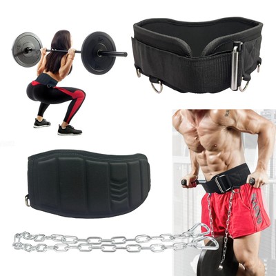 3-in-1 Weight lifting belt for Gym, Self-Locking Dip Training Belt with Lron ...-image