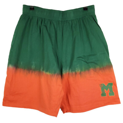 Miami Hurricanes Mitchell & Ness NCAA L Large Shorts Green Orange Dip Dye NWT-image