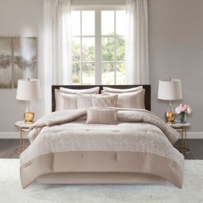 Madison Park 7 Pcs Hypoallergenic Queen Anett Chenille Jacquard Comforter Set-image
