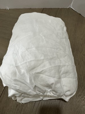 Pottery Barn Belgian Flax Linen Box Spring Cover Cal King  White Ivory-image