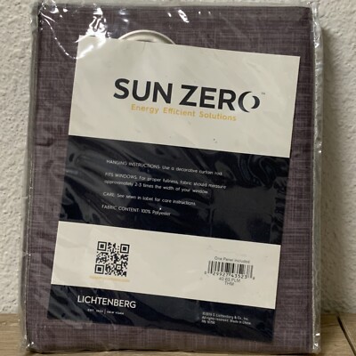 📀 Sun Zero Thompson Lined Rod-pocket Window Curtain Panel (Plum 63-inch)-image