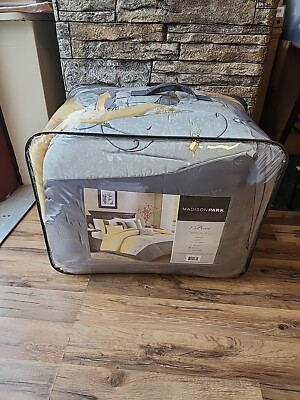 Madison Park Serene Faux Silk Comforter Set - Floral Embroidery Design All Se...-image