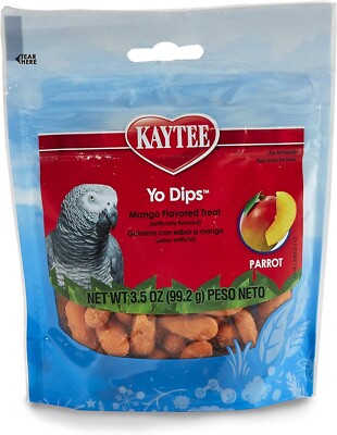 Kaytee Yo Dips Mango Flavored Treat for Parrots & Large Birds, Resealable 3.5oz-image