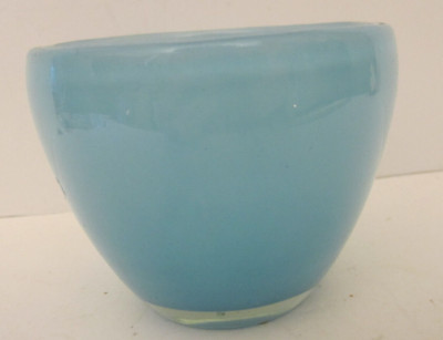 Studio art glass Beautiful Acquamarine Candle Holder Bowl by Eighteen Karat-image