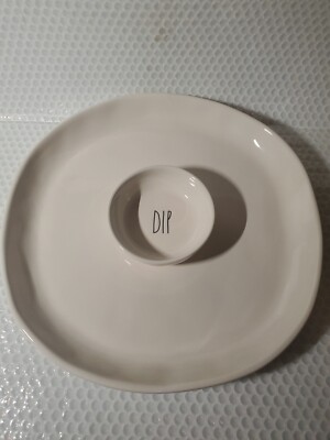  Rae Dunn Chips N Dip Large Serving Tray -image