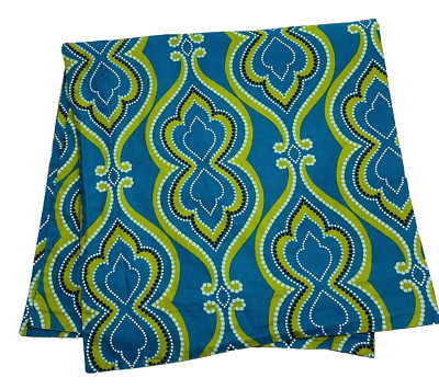 POTTERY BARN Euro Pillow Sham Blue Lime Green Mediterranean Paisley Cotton 30