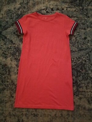 Dip Shirt Dress Girls Juniors Coral Orange short sleeve knee length  Size L-image