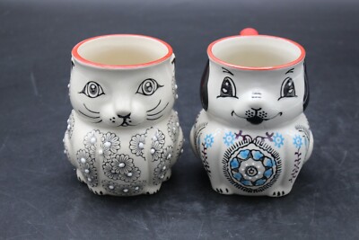 Yokohama Studio Pair of Cat and Dog Shaped Mugs-image