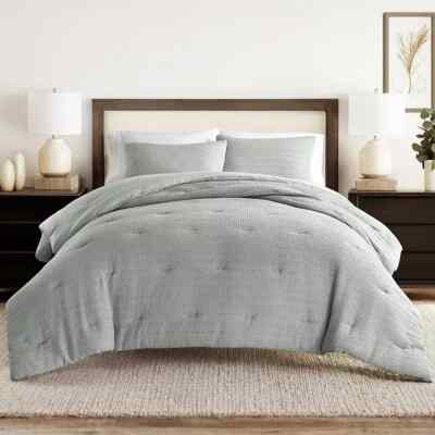 Ienjoy Home All Season Down-Alternative Waffle Textured Comforter Set 2-Pc BED36-image