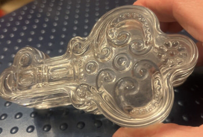 G5- Studio Silversmiths Jewelry Trinket Storage Box Fine Cut Crystal Key Shaped-image