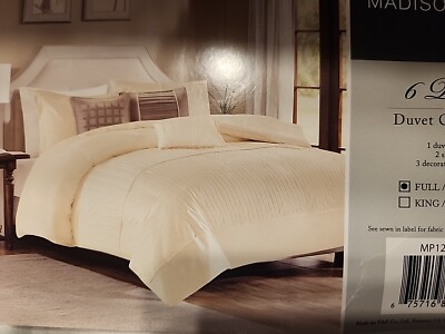 Madison Park Cream 6 Piece Duvet Cover Set-image