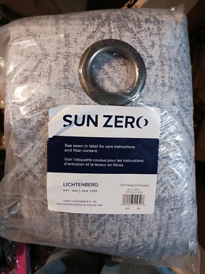 Sun Zero Darren Distressed Woven Jacquard Blackout Grommet Curtain Panel, 50