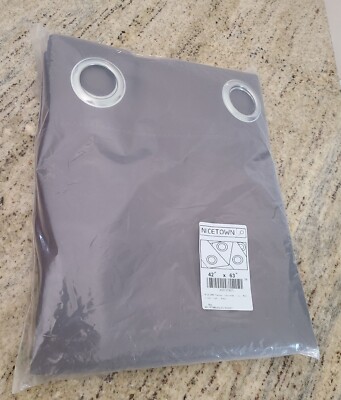 NICETOWN Thermal Insulated Blackout Window Curtain- (Grey Color) W42 X L63-image