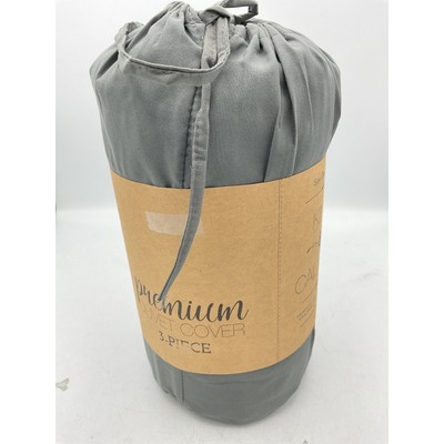 Duvet Cover Set Ultra Soft Microfiber Bedding King/California King Size Gray-image