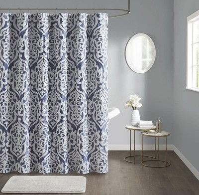 NEW Madison Park Odette Jacquard Shower Curtain, 72