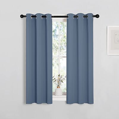 NICETOWN Thermal Insulated Curtains Blackout Draperies Stone Blue Set of 2 29...-image