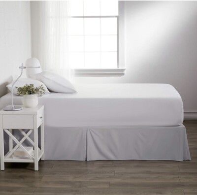 ✨ienjoy Home Bed Skirt- Light Gray- King Size 78”Long 80” Wide With A 14” Drop-image