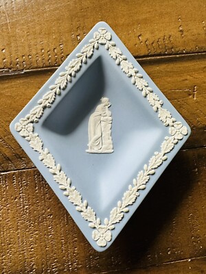 Wedgwood Jasperware Blue Diamond Dish Diamond Shaped Trinket Dish-image