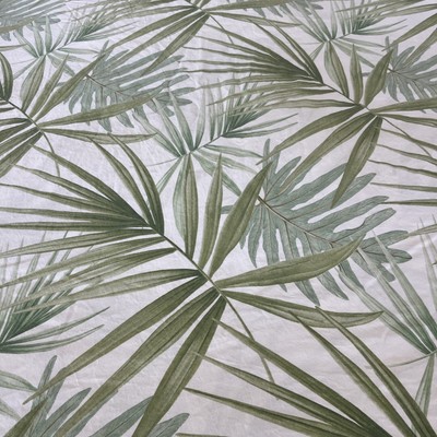Pottery Barn Palm leaves KING duvet cover White Green Tropical Organic Cotton-image