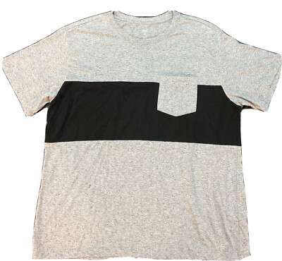 dip Apparel Mens Activewear Sz XL Grey W/Black Stripe Short Sleeve T-Shirt-image