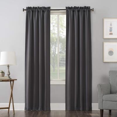 Sun Zero Easton Energy Saving Blackout Rod Pocket Curtain Panel 40