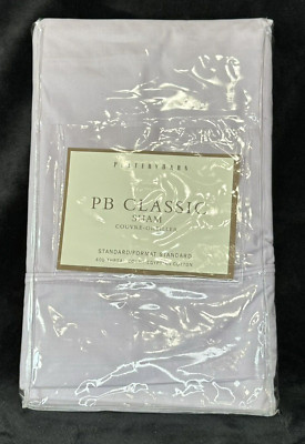 Pottery Barn Classic Lavender Standard Sham Purple 400 TC Egyptian Cotton New-image