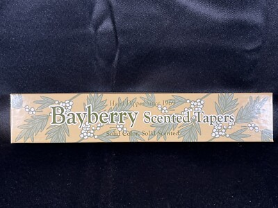 NOS MOLE HOLLOW BAYBERRY Hand Dipped Scented Taper Green Candles 10