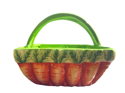 Potter's Studio crafted ceramics Carrots Design catch-all trinket bowl/Basket-image