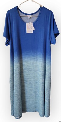 LuLaRoe Watercolor Dipped Tie Dye XL Jessie Pocket Dress Heathered NEW!-image