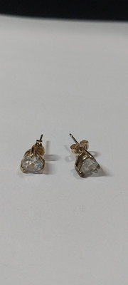 Sterling Silver 925 Cubic Zircoina Heart Shaped Earrings-image