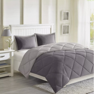 Alternative Comforter Set with 3M Stain Resistance Finishing Charcoal, Twin/TXL-image