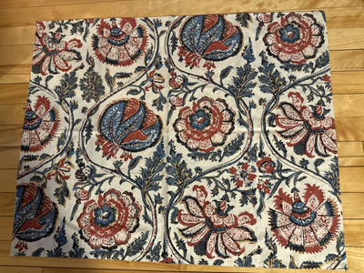 Pottery Barn HALIE Floral Organic Cotton Pillow Sham  26X20 Rust Blue Cream-image
