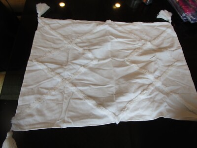 Pottery Barn Teen Ashlyn standard white sham w tassels photo shoot sample-image