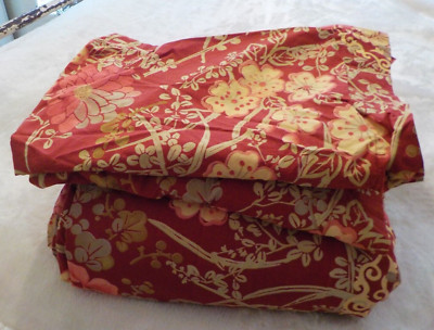 Pottery Barn  Full/ Queen  Red Floral Cotton Floral Duvet w/2 Shams-image