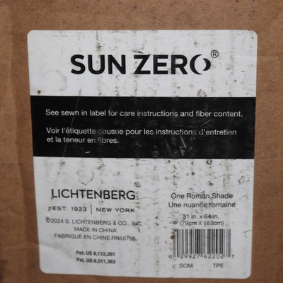 Sun Zero Cordless Taupe 100% Blackout Textured Fabric Roman Shade-image