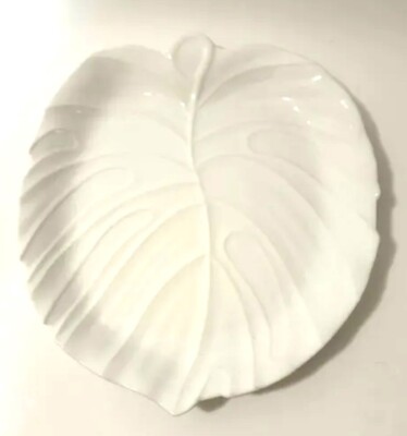 Studio Nova Leaf Serving Platter/Leaf/White Leaf/Fall Decor/Leaf Plate/Platter-image