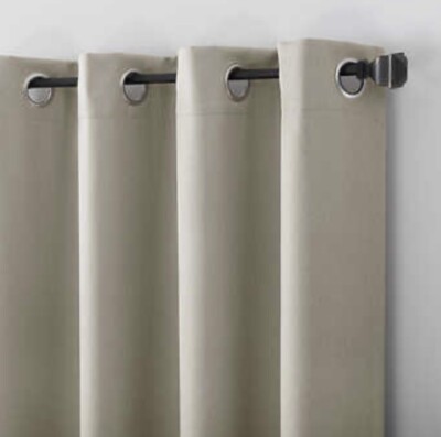 Sun Zero Hartford Grommet Curtain Panel Pair 96”x50” each, Beige-image