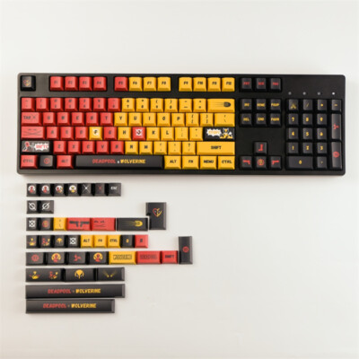 Deadpool&Wolverine Wade Wilson Theme Keycaps Mechanical keyboard Cherry MX 140-image