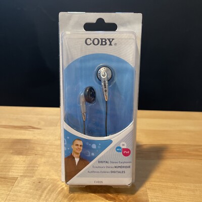 Coby CVE05 Headphones - Silver Digital Stereo headphones With 3.5mm Lshape Port-image