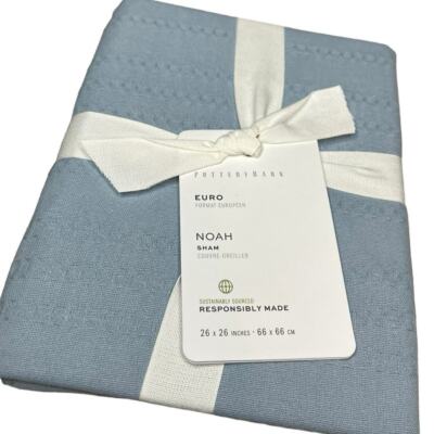 Pottery Barn Textured Euro Sham Noah 26 x 26, 2 Shams Included-image