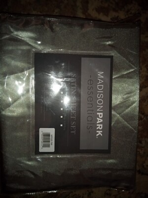 Madison Park Essentials Satin Sheet Set Wrinle-Free Luxurious and Silky -image