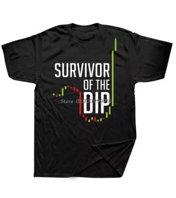 Survivor of the Dip T-Shirt –  Crypto Stock Market Trading Investor Funny Tee-image