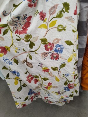 NICE POTTERY BARN FRENCH COUNTRY FLORAL 100% COTTON DUVET COVER FULL QUEEN EUC-image