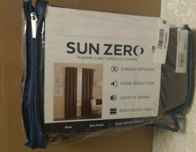 SUN ZERO THERMAL LINED CURTIAN ONE ROD POCKET PANEL DION 40