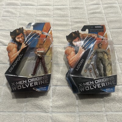 X-Men Origins Wolverine Movie Deadpool & Logan Variant Action Figures NEW 2009-image