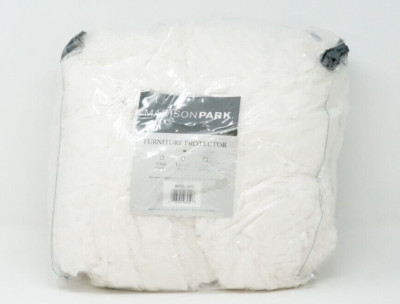 Madison Park Arctic Quilted Checkerboard Long Faux-Fur Chair Protector - Ivory-image