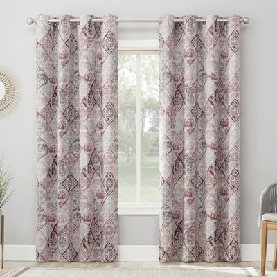 Reardon Global Medallion Print Energy Saving Grommet Curtain Panel, 54